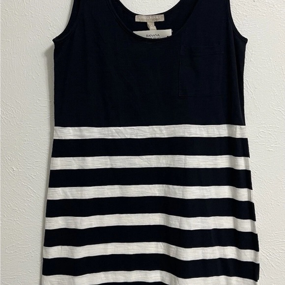 Banana Republic Black and White Striped Dress Size Small 100% cotton - Picture 1 of 7